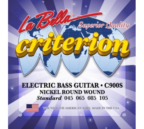 LA BELLA C900S Criterion Bass Nickel Rounds Standard 45-105 струны для бас-гитары