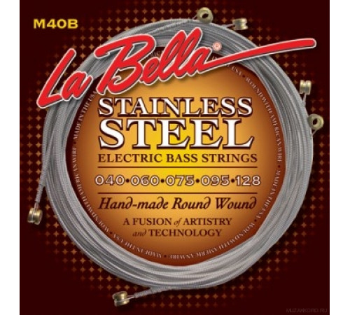 LA BELLA M40-B Stainless Extra Light 5-String 40-128 струны для 5-струнной бас-гитары