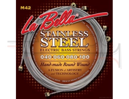 LA BELLA M42 Stainless Custom Light 40-100 струны для бас-гитары