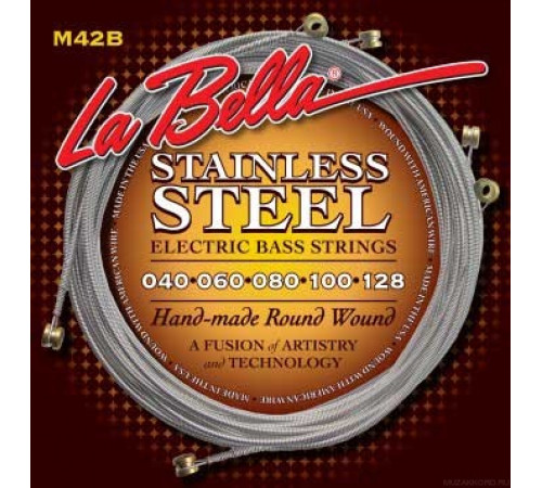LA BELLA M42-B Stainless Custom Light 5-String 40-128 струны для 5-струнной бас-гитары