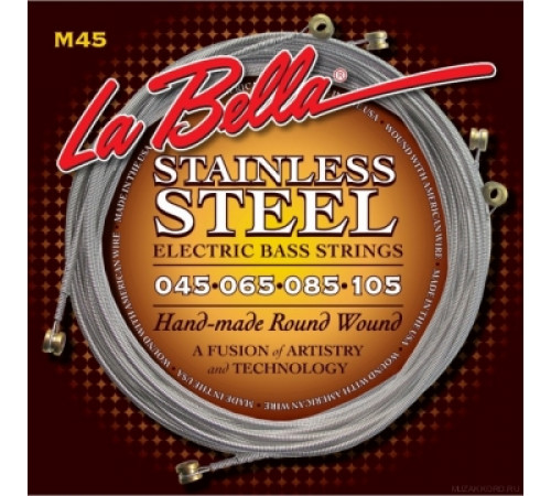 LA BELLA M45 Stainless Standard Light 45-105 струны для бас-гитары