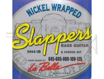 LA BELLA SN41-B SLAPPERS LOW B NICKEL PLATED ROUND WOUND 45-125 струны для 5-струнной бас-гитары.