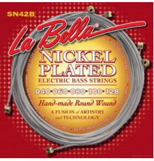 LA BELLA SN42-B NICKEL PLATED ROUND WOUND CUSTOM LIGHT 40-128 струны для 5-струнной бас-гитары
