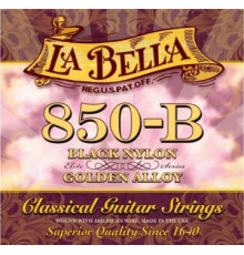 LA BELLA 850-B струны для классич. гитары черный нейлон позолоченная обмотка среднее натяжение