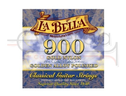LA BELLA 900 Elite Gold Nylon/Polished Golden Alloy струны для классической гитары среднее натяжение