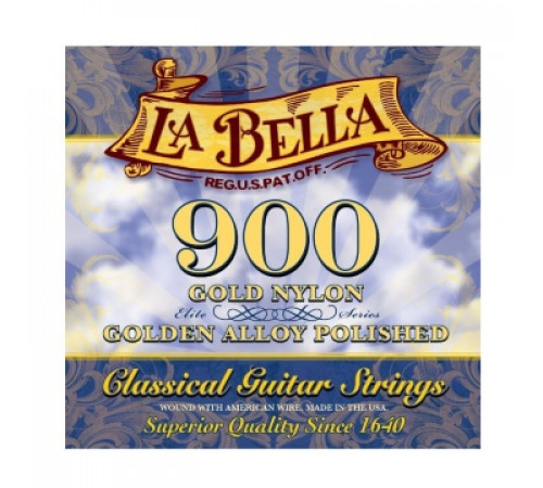 LA BELLA 900 Elite Gold Nylon/Polished Golden Alloy струны для классической гитары среднее натяжение