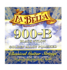 LA BELLA 900-B Elite Black Nylon/Polished Golden Alloy струны для классической гитары среднее натяж