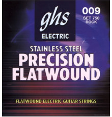 GHS 750 Stainless Steel Precision Flats 9-42  струны для электрогитары, плоская обмотка сталь