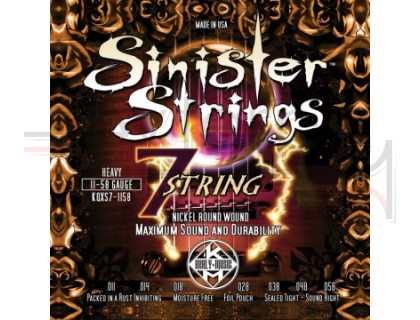 KERLY KQXS7-1158 Sinister 7 Strings Nickel Plated Steel Tempered струны для 7-струнной электрогитары