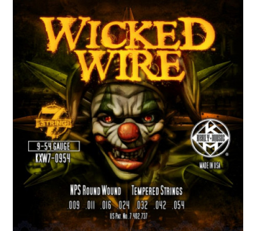 KERLY KXW7-0954 Wicked Wire NPS Roundwound Tempered струны для 7 струнной электрогитары