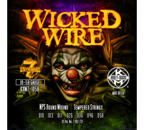 KERLY KXW7-1058 Wicked Wire 7 Strings Roundwound Tempered струны для 7-струнной электрогитары