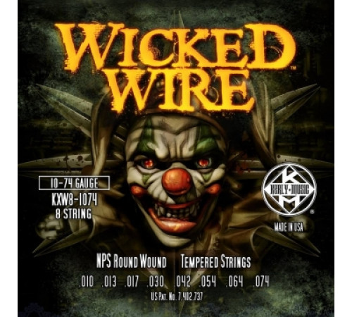 KERLY KXW8-1074 Wicked Wire 8 Strings Roundwound Tempered струны для 8-струнной электрогитары