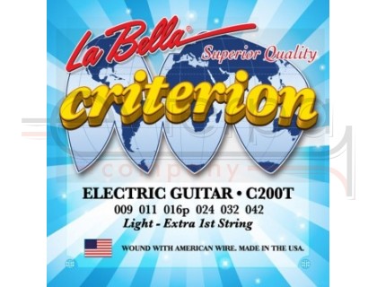 LA BELLA C200T CRITERION LIGHT 9-42 струны для электрогитары, обмотка никелированная сталь