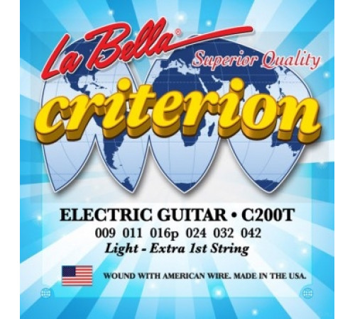 LA BELLA C200T CRITERION LIGHT 9-42 струны для электрогитары, обмотка никелированная сталь