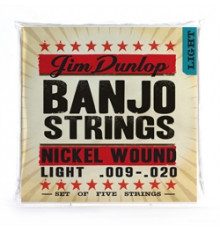 DUNLOP DJN Banjo Nickel Light - Nickel 09-20 струны для банджо, никелированая сталь