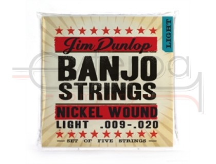 DUNLOP DJN Banjo Nickel Light - Nickel 09-20 струны для банджо, никелированая сталь