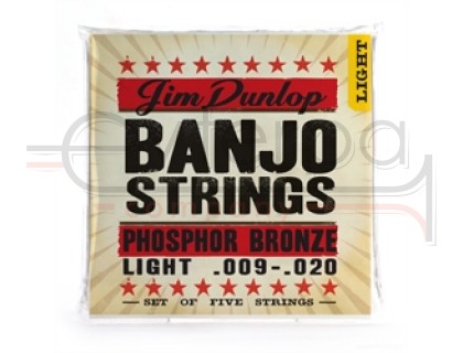 DUNLOP DJP Banjo Phosphor Bronze Light - Phosphor Bronze 9-20 струны для банджо, фосфорная бронза