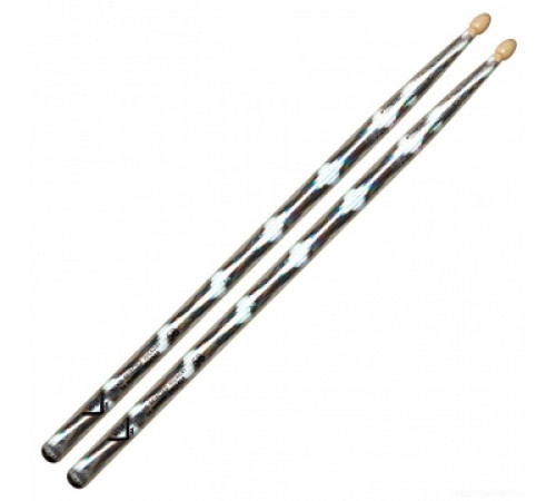 VATER VCS5B Color Wrap Silver Optic 5B барабанные палочки, орех, деревянная головка, серебристые