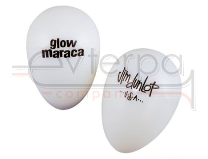 DUNLOP 9110 Glow Maracas Display Jar маракас-яйцо белый, пластиковая банка 36 шт