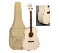 FLIGHT AD-200 WH+чехол - акустическая гитара, цвет белый, скос под правую...