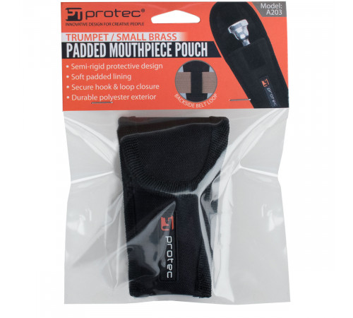 Protec A203 TRUMPET MOUTHPIECE POUCH NYLON/HOOK & LOOP CLOSURE Полужесткий чехол для мундштука трубы из нейлона на липучке