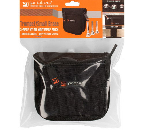 Protec A219ZIP SMALL BRASS 3 PIECE POUCH WITH ZIPPER CLOSURE Полужесткий чехол для 3-х мундштуков трубы на молнии