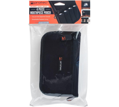 Protec A221ZIP SMALL BRASS 4 PIECE POUCH WITH ZIPPER CLOSURE Полужесткий чехол для 4-х мундштуков трубы на молнии
