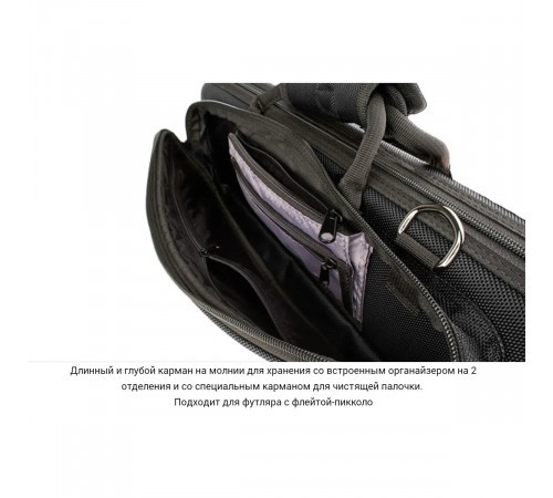 Protec PB308 FLUTE (B AND C FOOT) SLIMLINE PRO PAC CASE Противоударный жесткий кейс для флейты с коленом Си и До