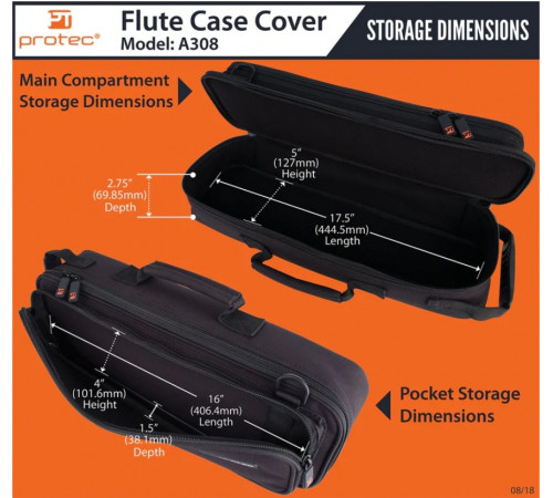 Чехол для флейты Protec  A308 FLUTE DELUXE CASE COVER