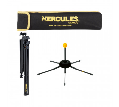 Hercules DS410BP Компактная стойка для трубы в комплекте со складным пюпитром в чехле